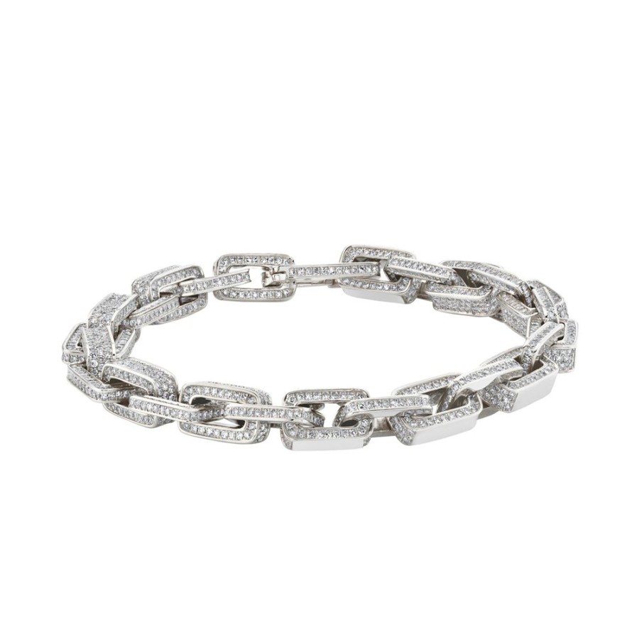 Jewelry SHAY | Deco Link Bracelet - White Gold