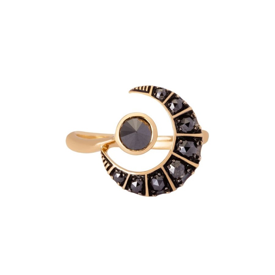 Jewelry Ara Vartanian | Crescent Ring - Black Diamond