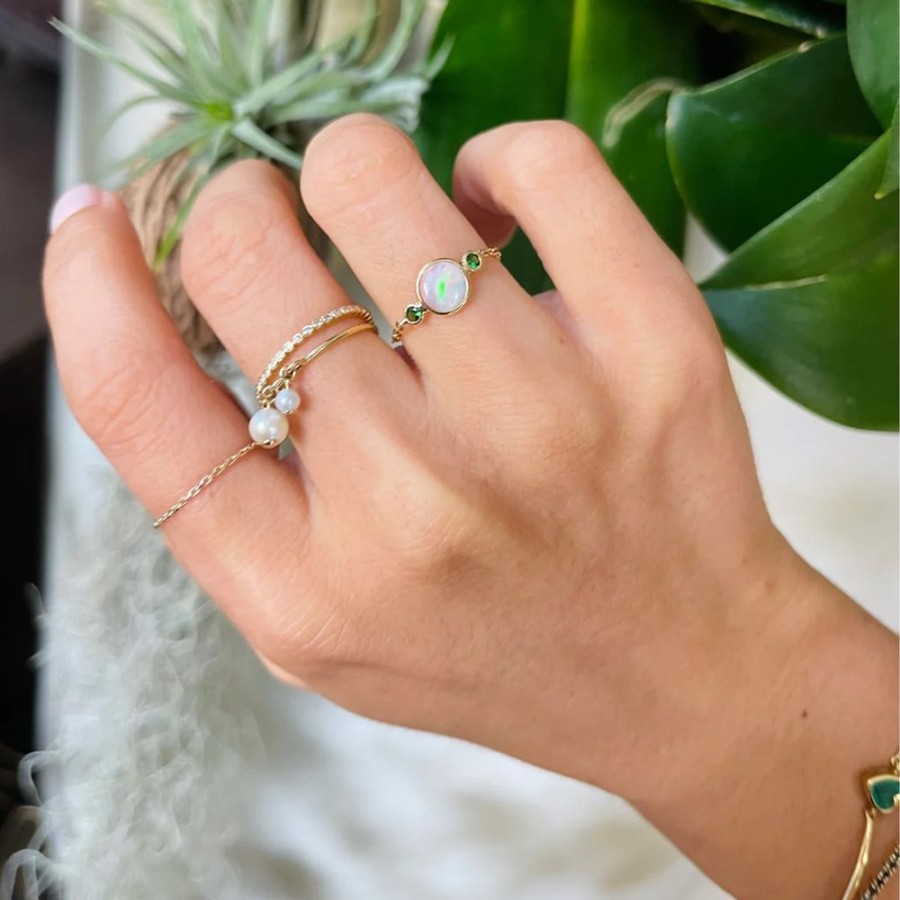 Jewelry YI Collection | Opal And Tsavorite Eos Chain Ring