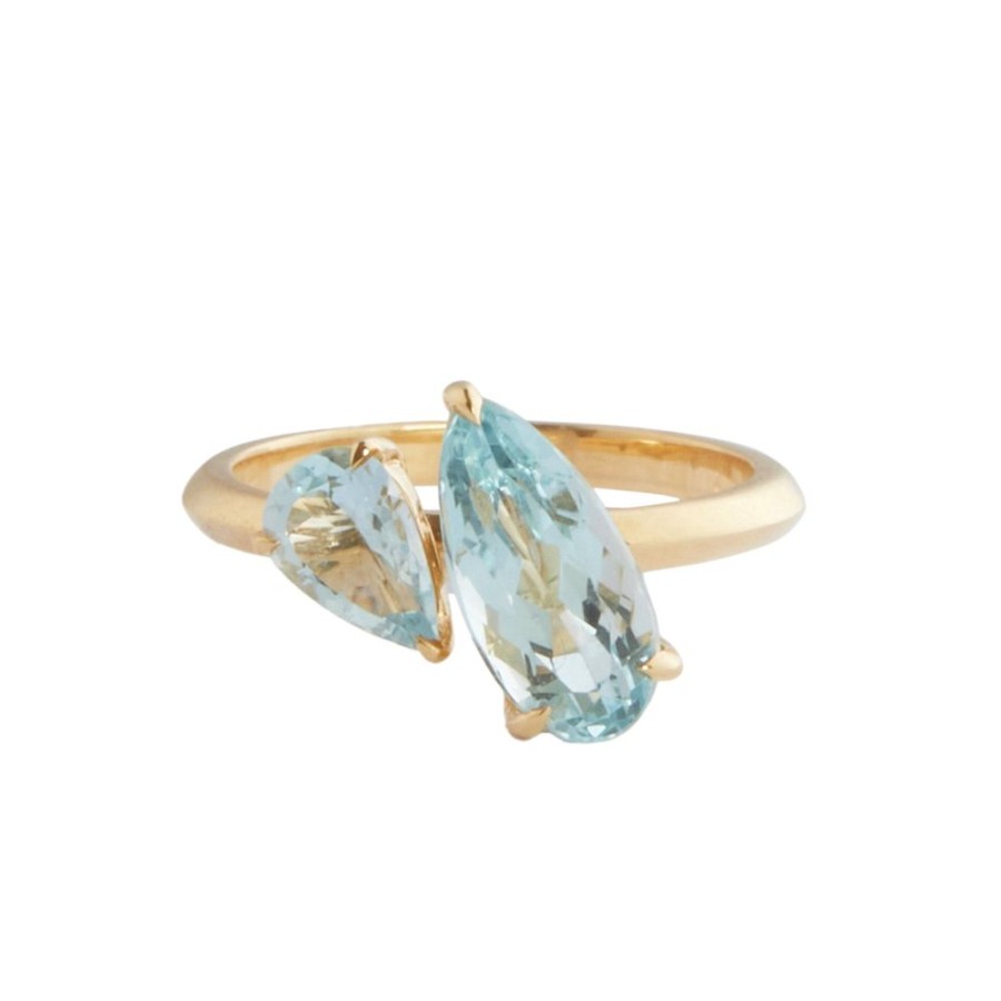 Jewelry YI Collection | Aquamarine Double Pear Ring