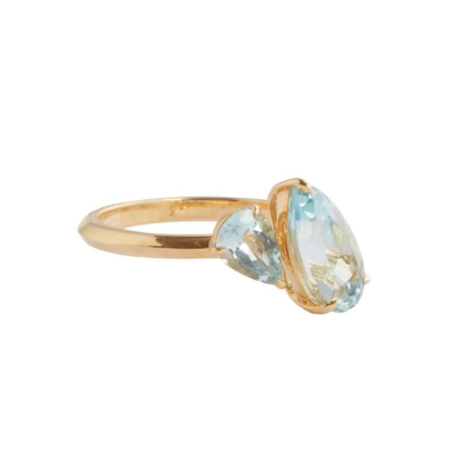 Jewelry YI Collection | Aquamarine Double Pear Ring