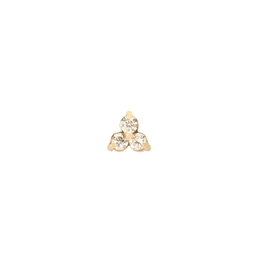 Jewelry Carbon & Hyde | Tri Floral Stud - Yellow Gold