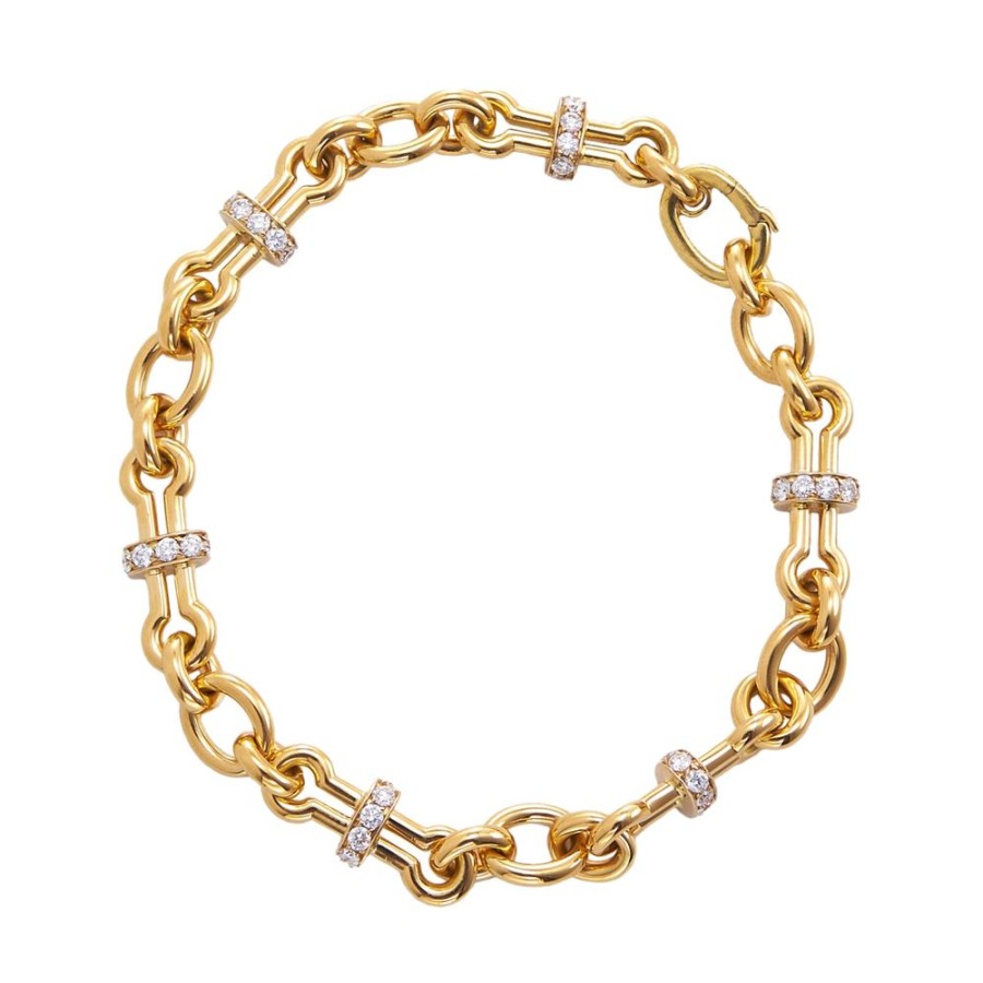 Jewelry David Webb | Barbell Diamond Chain Bracelet