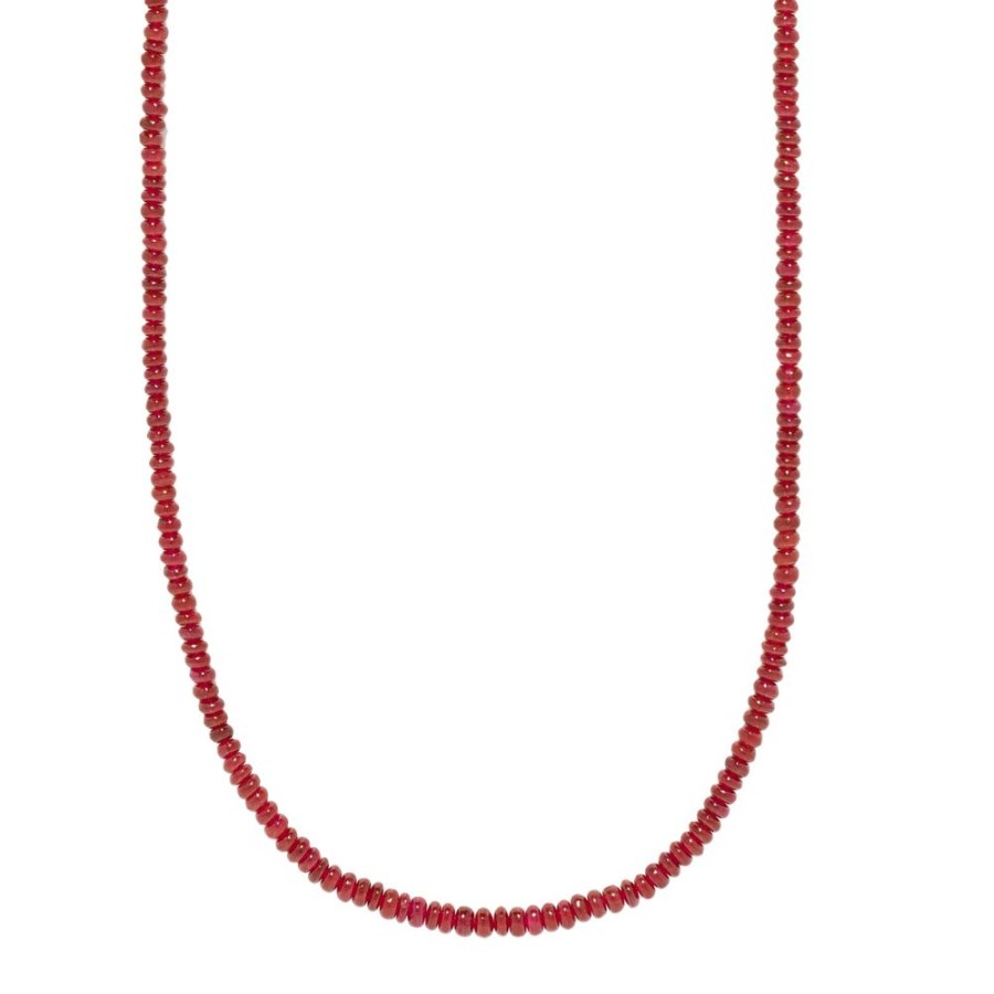 Jewelry Azlee | Adjustable Small Bead Necklace - Ruby