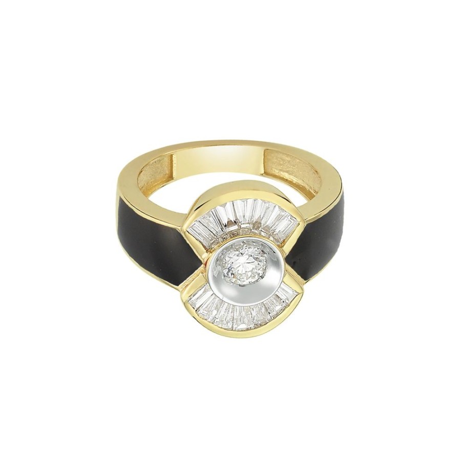 Jewelry Melis Goral | Black Enamel Reflection Ring