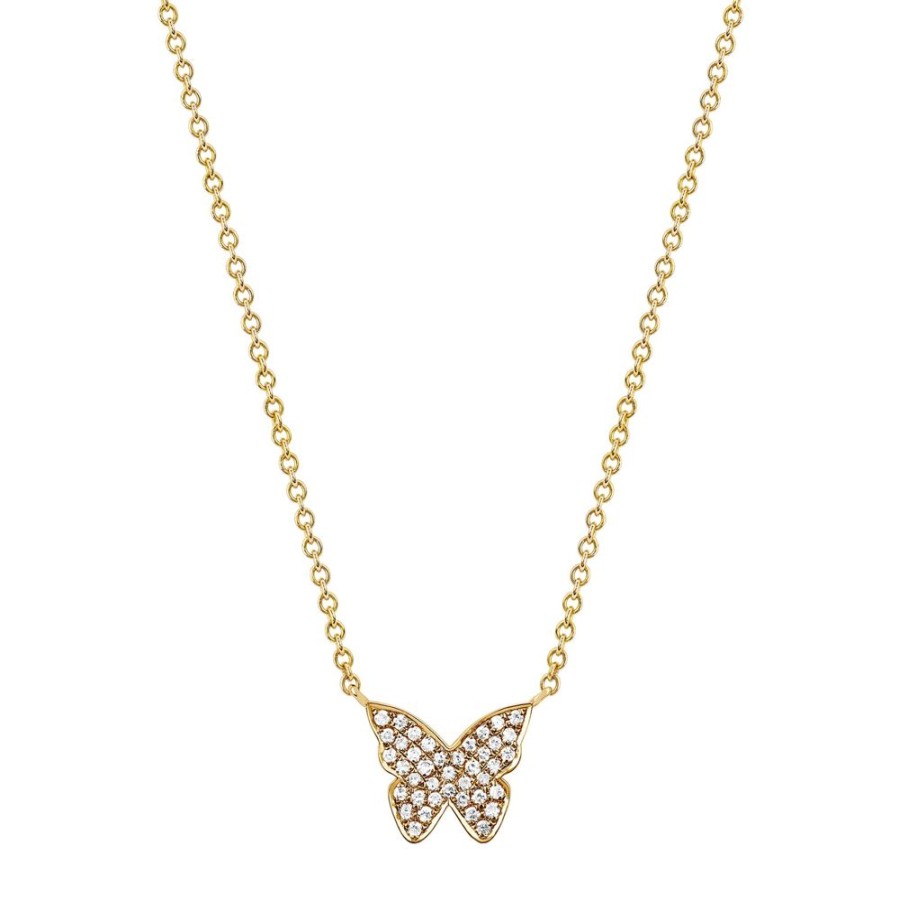 Jewelry EF Collection | Butterfly Necklace - Yellow Gold