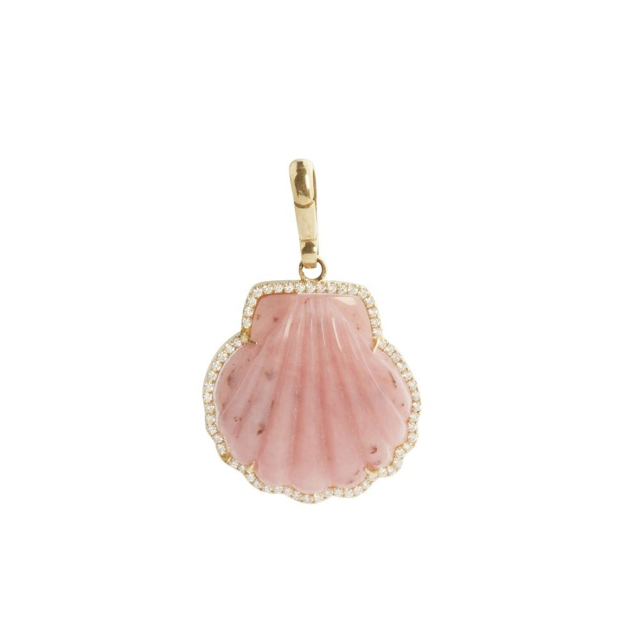 Jewelry Jenna Blake | Carved Shell Charm - Rhodochrosite