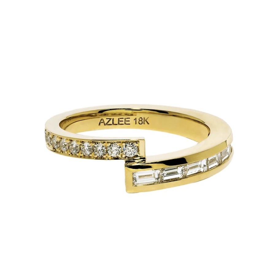 Jewelry Azlee | Pave & Baguette Diamond Band