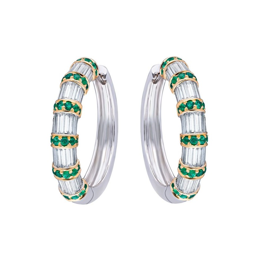 Jewelry Moksh | Medium Nuur Hoop Earrings - Emerald