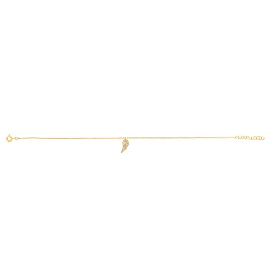 Jewelry EF Collection | Angel Wing Diamond Bracelet - Yellow Gold