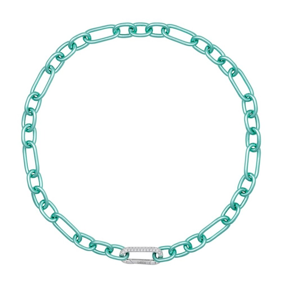 Jewelry DARKAI | Mixed Link Necklace - Sky & White Gold