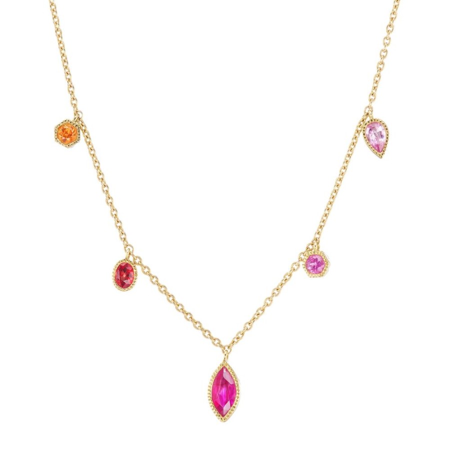 Jewelry Ark | Lakshmi Dangle Necklace - Pink Sapphire