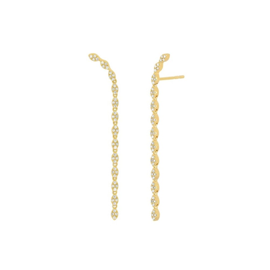 Jewelry EF Collection | Marquise Waterfall Earrings - Yellow Gold