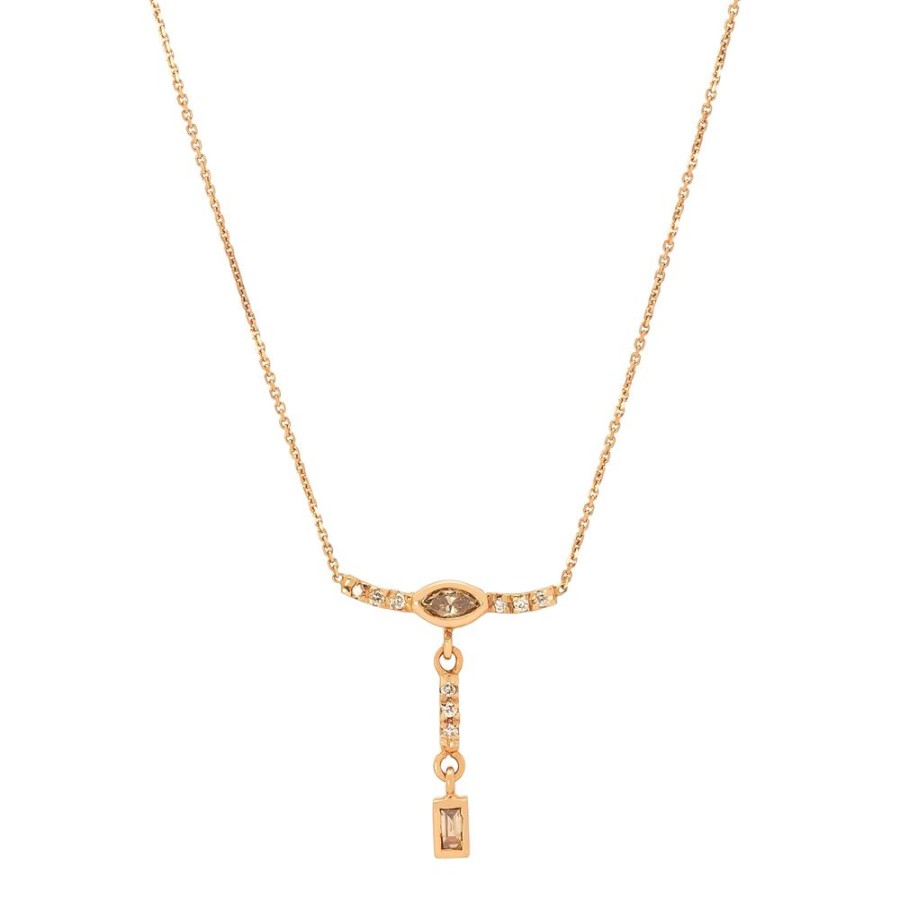 Jewelry Xiao Wang | Gravity Marquise & Baguette Drop Necklace