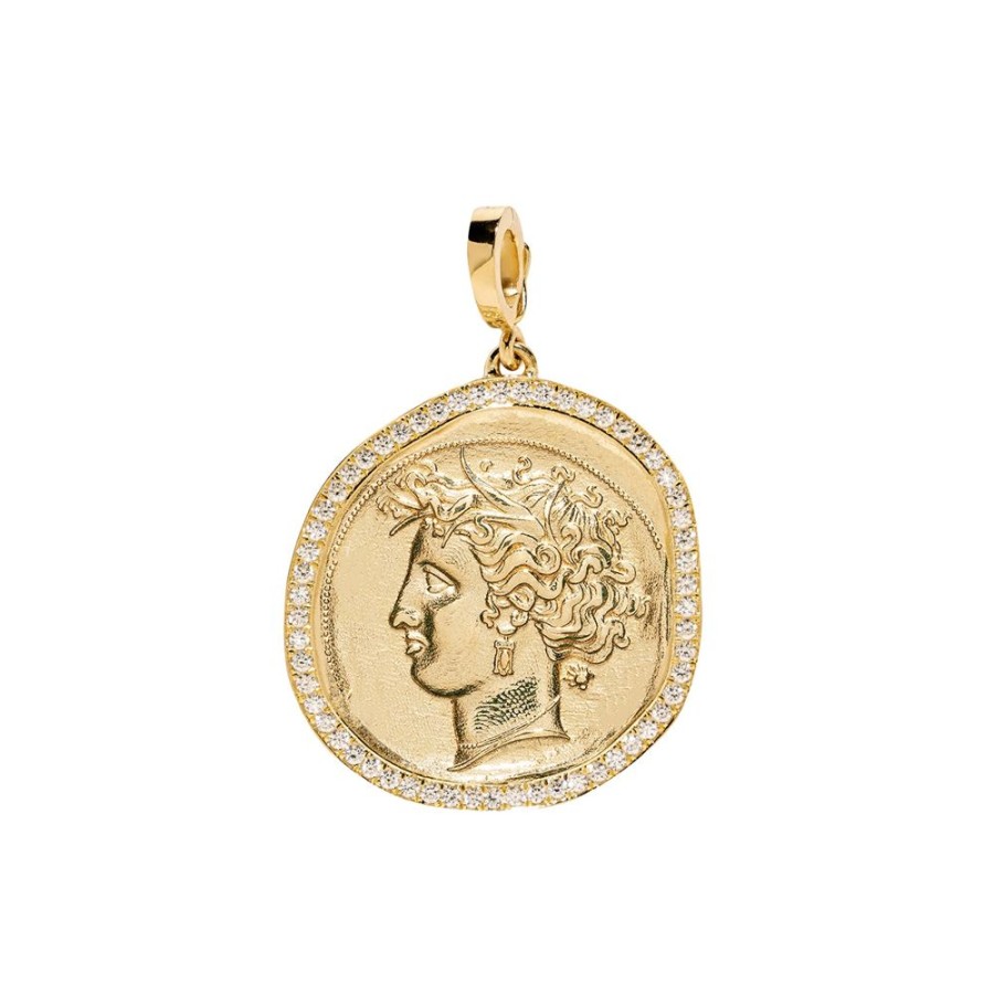 Jewelry Azlee | Goddess Diamond Coin Charm - Large