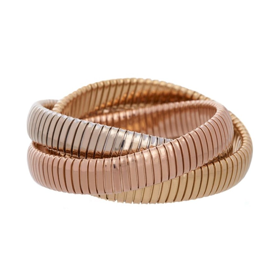 Jewelry Sidney Garber | Rolling Bracelet - 12Mm Tri Color Gold - Small/Medium