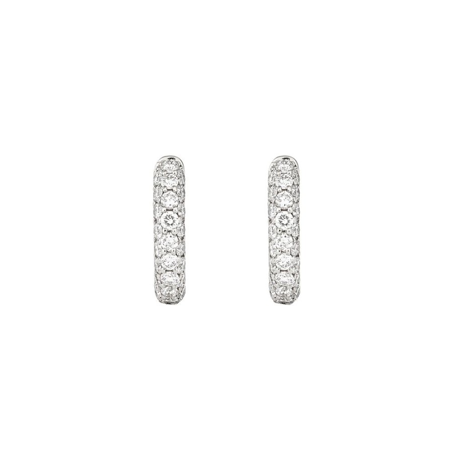 Jewelry Engelbert | Creole Diamond Huggies - White Gold