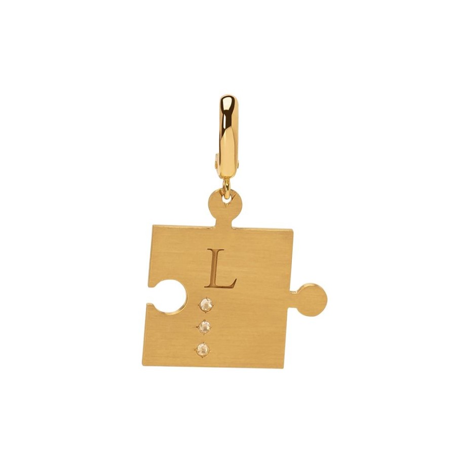 Jewelry Milamore | Puzzle Piece Braille Charm - Letter L