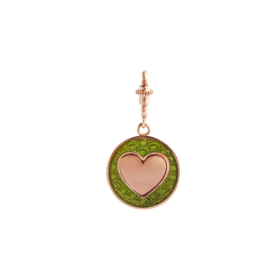 Jewelry Selim Mouzannar | Heart Charm - Kiwi Enamel