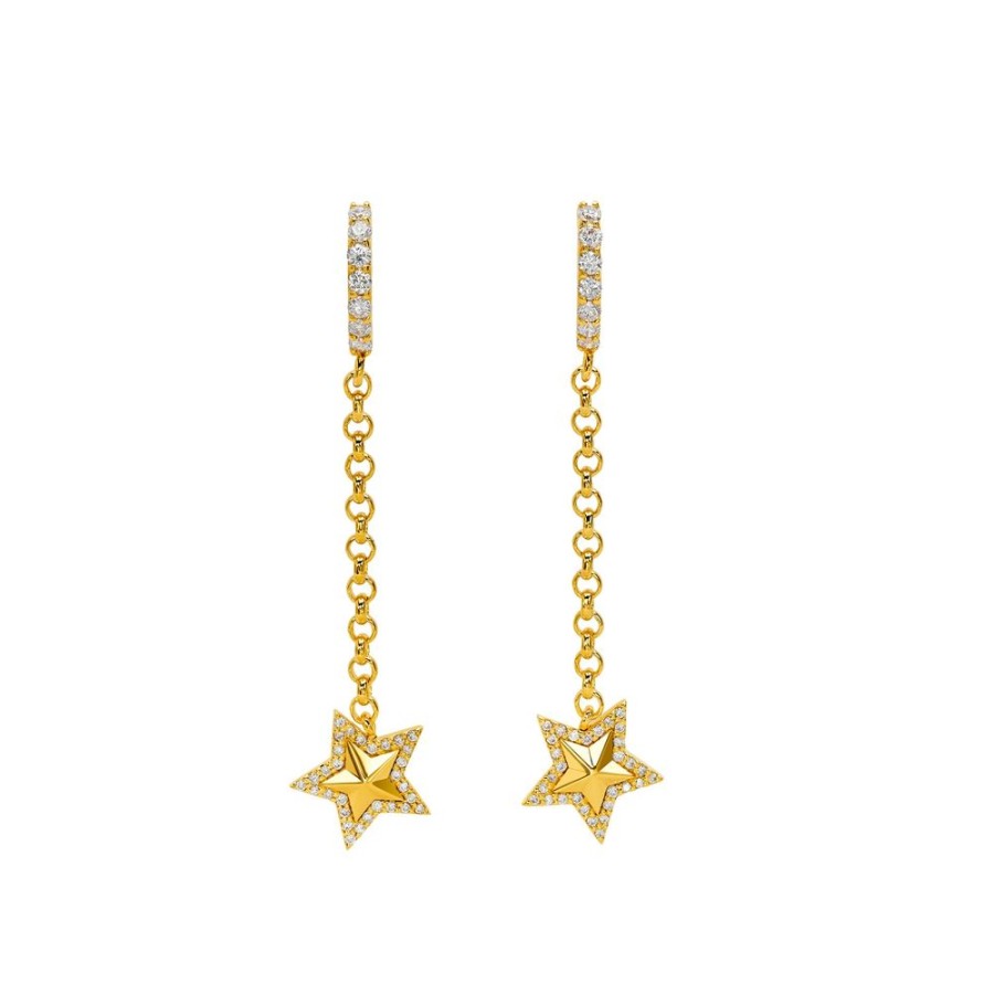 Jewelry Buddha Mama | Star Drop Huggie Earrings