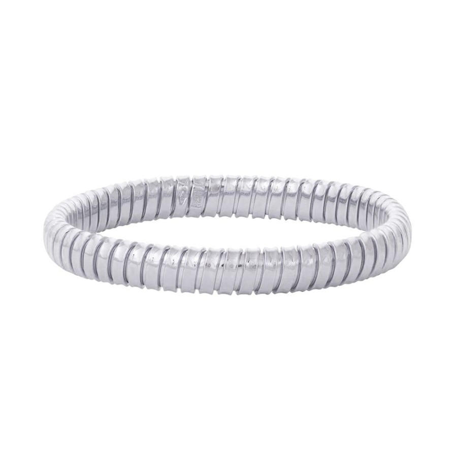 Jewelry Sidney Garber | Single Band Rolling Bracelet - 7.5Mm White Gold