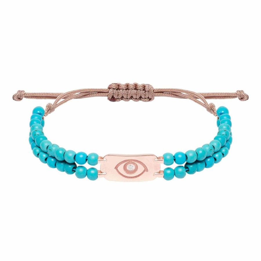 Jewelry Diane Kordas | Turquoise Double Strand Id Tag Bracelet