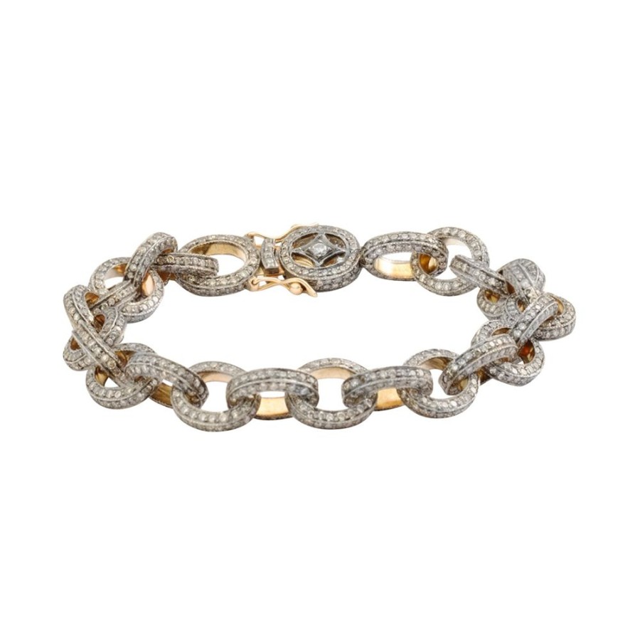 Jewelry Munnu The Gem Palace | Indo Russian Oval Link Diamond Bracelet