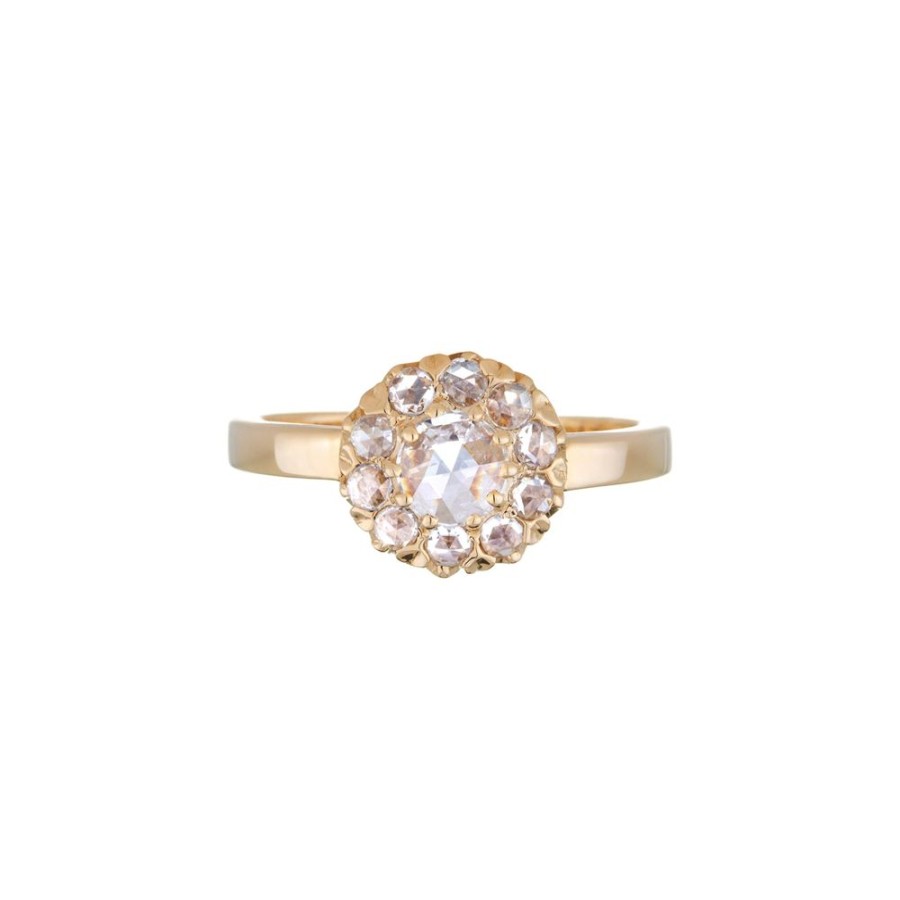 Jewelry Sethi Couture | Floral Rose Cut Diamond Ring - Yellow Gold