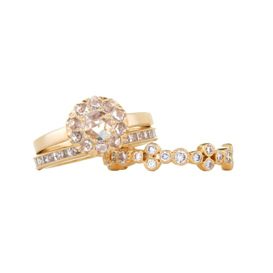 Jewelry Sethi Couture | Floral Rose Cut Diamond Ring - Yellow Gold