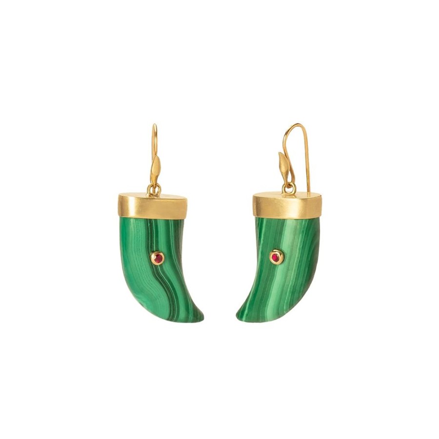 Jewelry Annette Ferdinandsen | Tiger Claw Earrings - Malachite