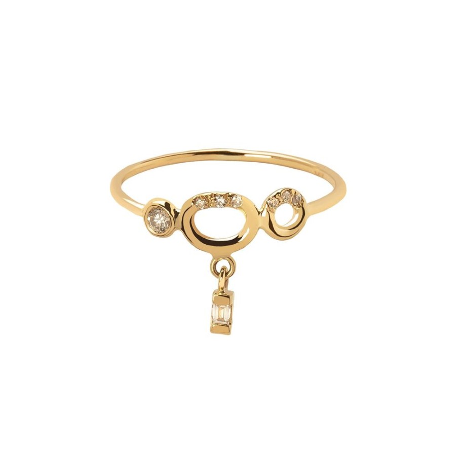 Jewelry Xiao Wang | Gravity Gold Oval Charm Ring