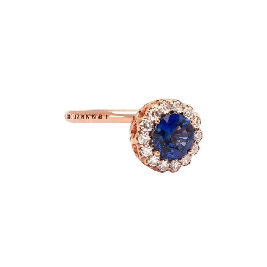 Jewelry Selim Mouzannar | Beirut Basic Blue Sapphire Ring - Rose Gold