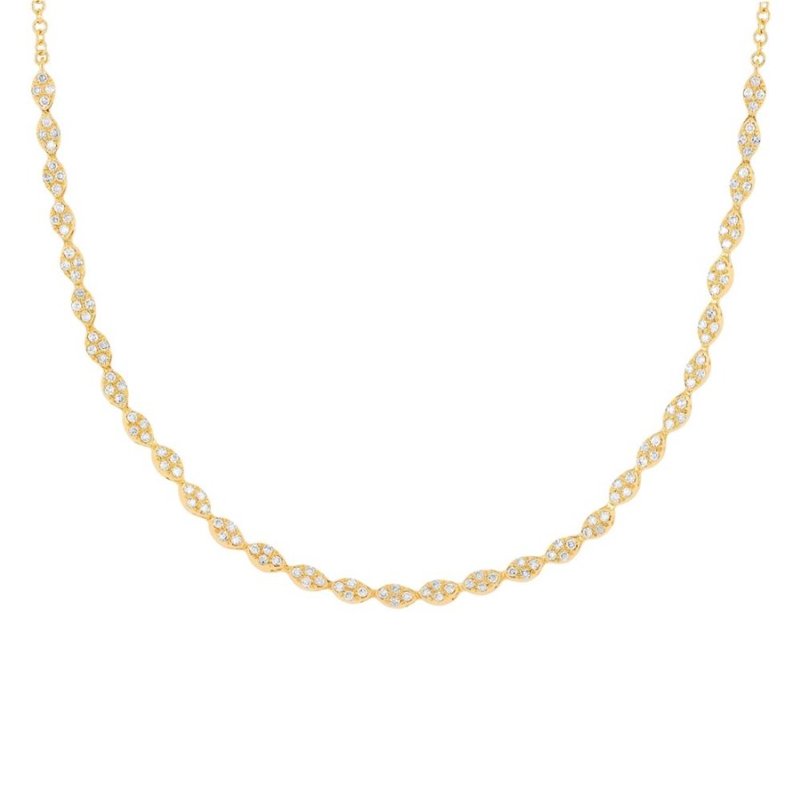 Jewelry EF Collection | Pave Diamond Marquise Necklace