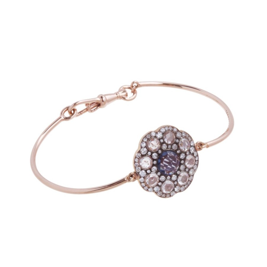 Jewelry Selim Mouzannar | Large Sapphire & Diamond Round Cuff