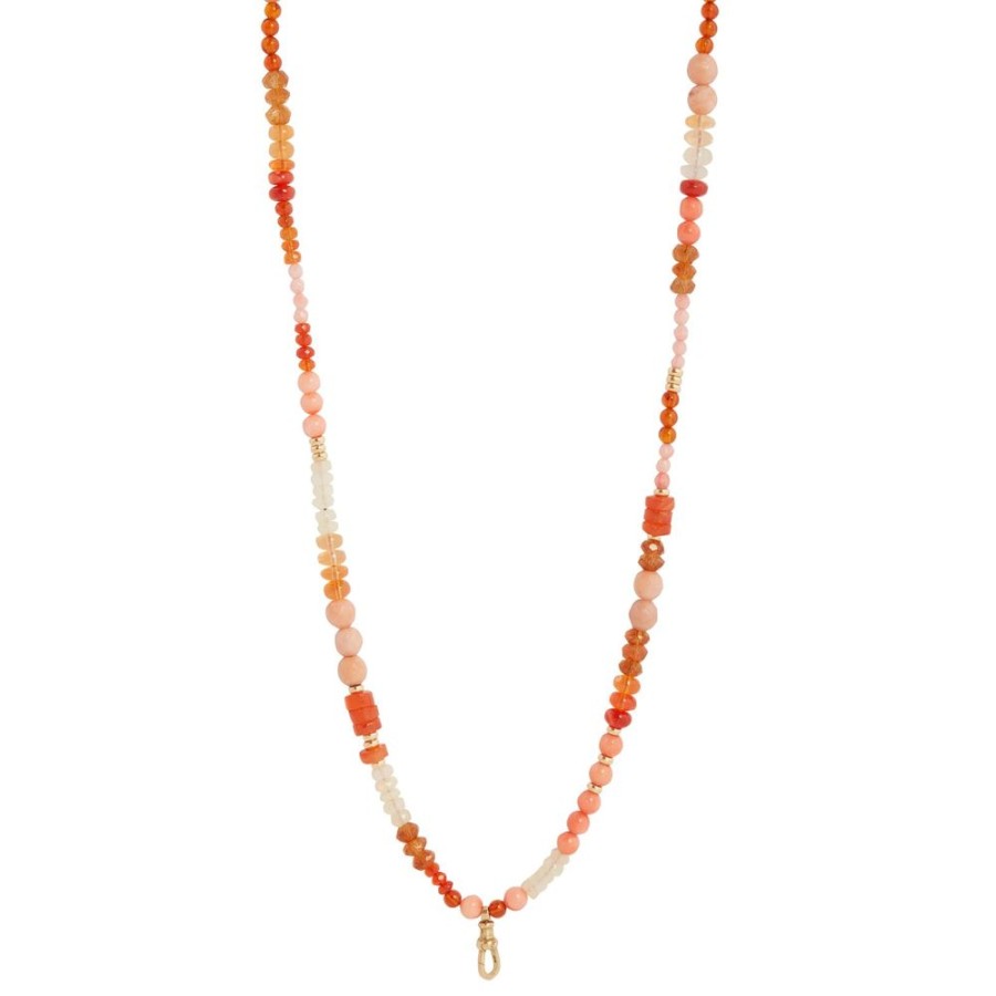 Jewelry Colette | Pink Hue Jasper Beads Mantra Necklace