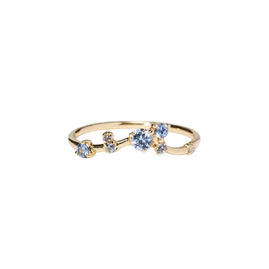 Jewelry WWAKE | Organic Triangle Ring - Sapphire & Diamond