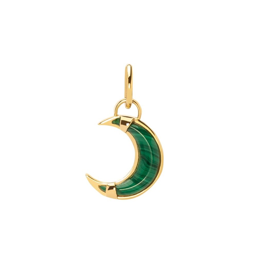 Jewelry Foundrae | Baby Earth Crescent Medallion - Malachite