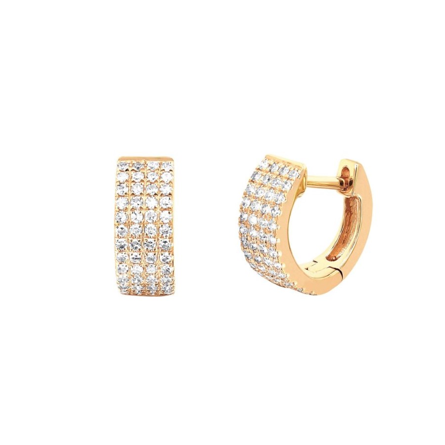 Jewelry EF Collection | Jumbo Diamond Huggies - Yellow Gold