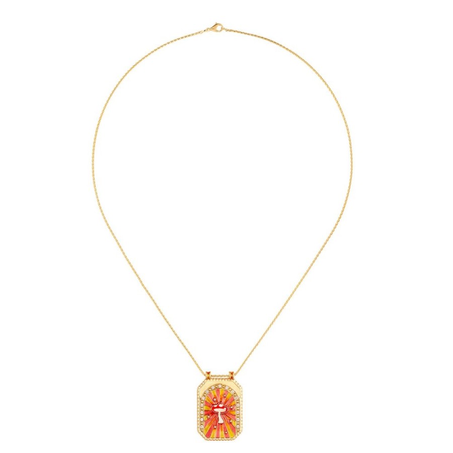 Jewelry Marie Lichtenberg | Pink Mushroom Scapular Necklace