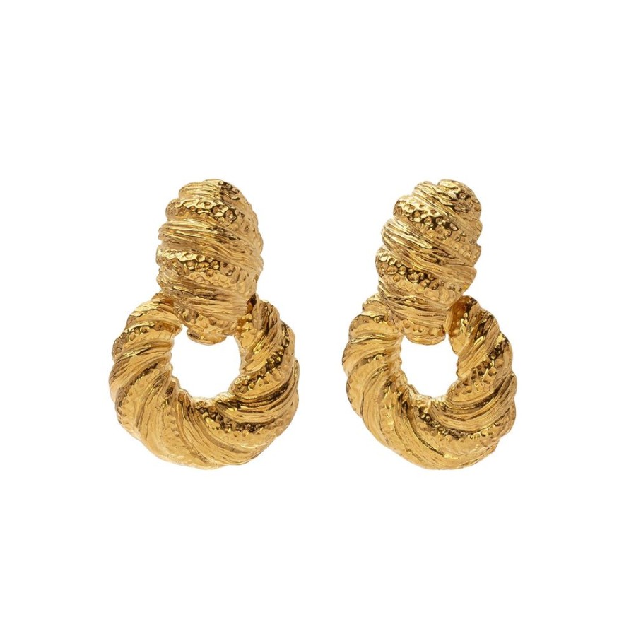 Jewelry Antique & Vintage Jewelry | Textured Clip On Earrings