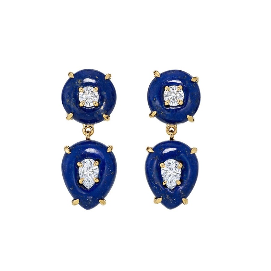 Jewelry Sauer | Lapis And Diamond Drop Earrings