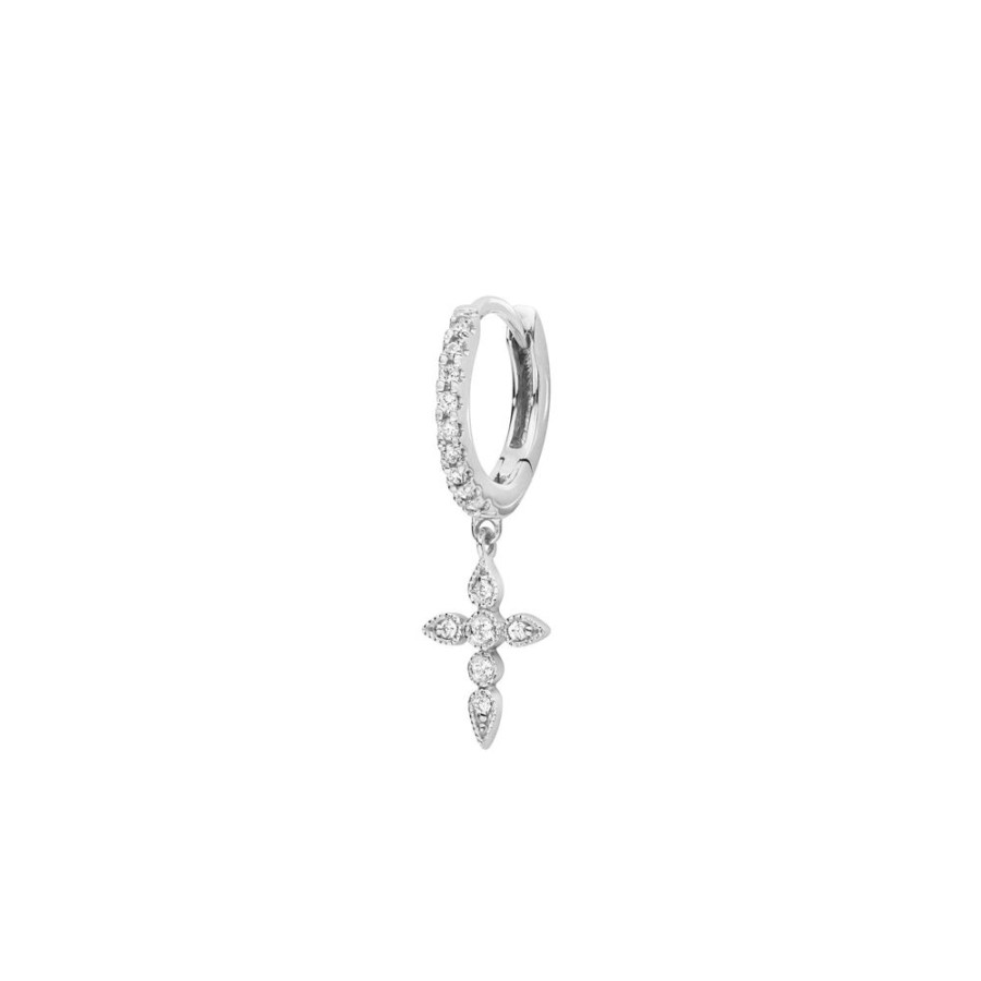 Jewelry Stone Paris | Celeste Tiny Hoop - White Gold