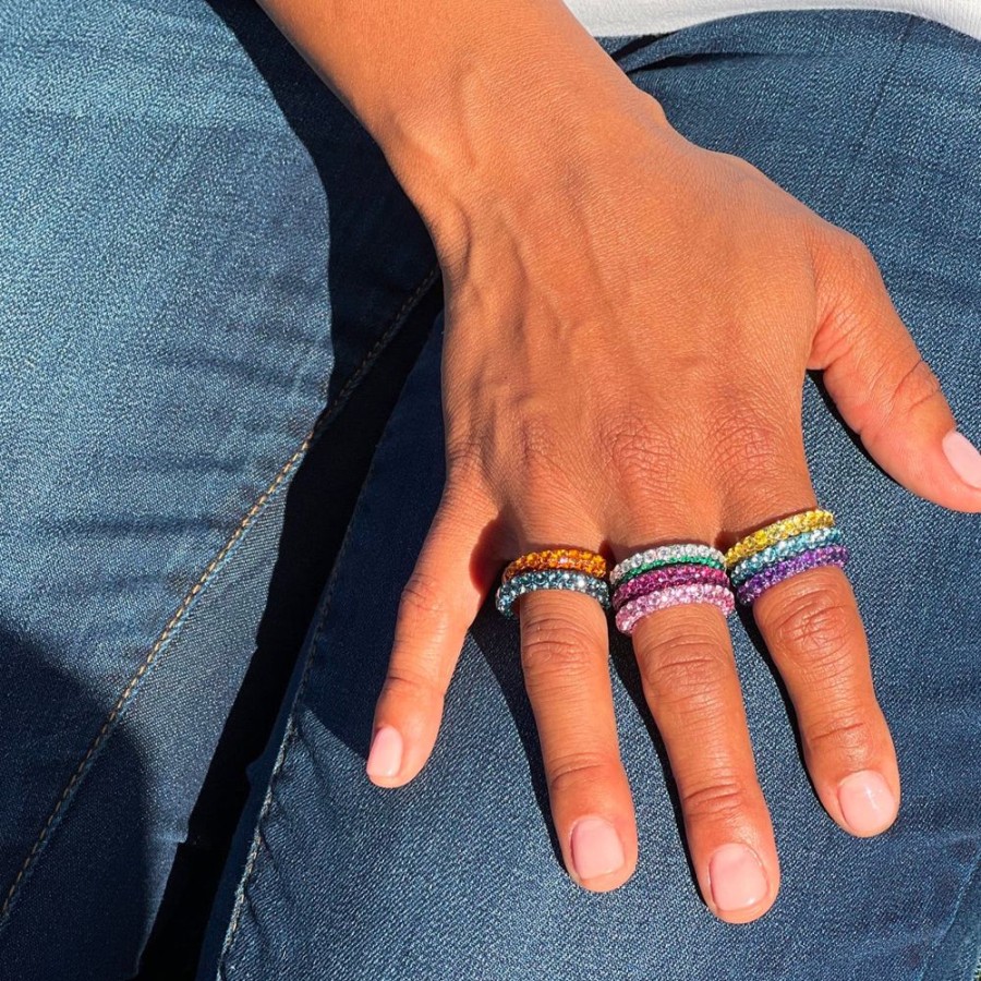 Jewelry Graziela | 3 Sided Ring - Amethyst And Purple Rhodium