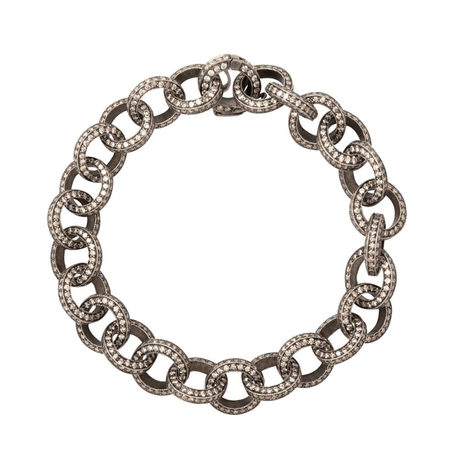 Jewelry Munnu The Gem Palace | Indo Russian Diamond Round Link Chain Bracelet