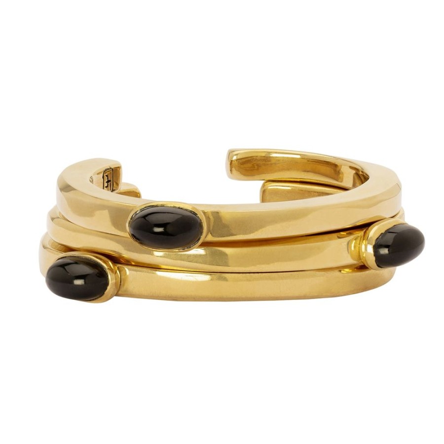 Jewelry Lisa Eisner Jewelry | Black Jade Side Bangle