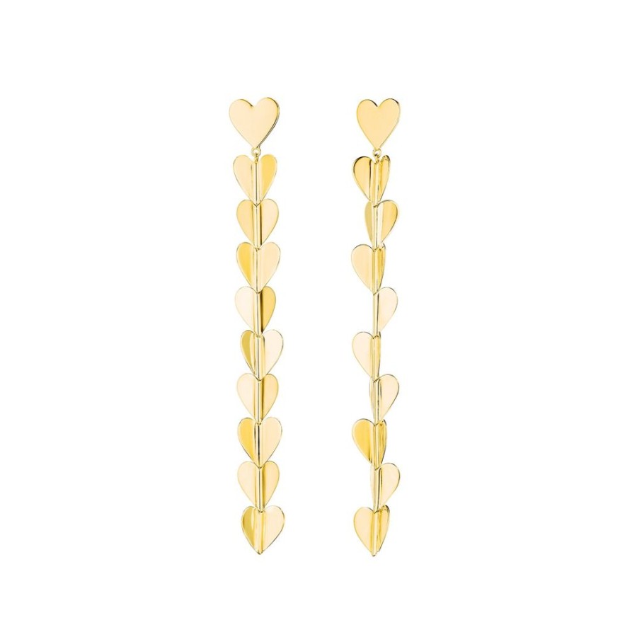 Jewelry Cadar | Wings Of Love Medium Drop Earrings - Yellow Gold