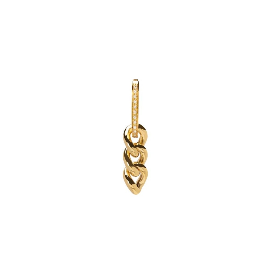 Jewelry DARKAI | Cuban Link Earring - Yellow & Yellow Gold