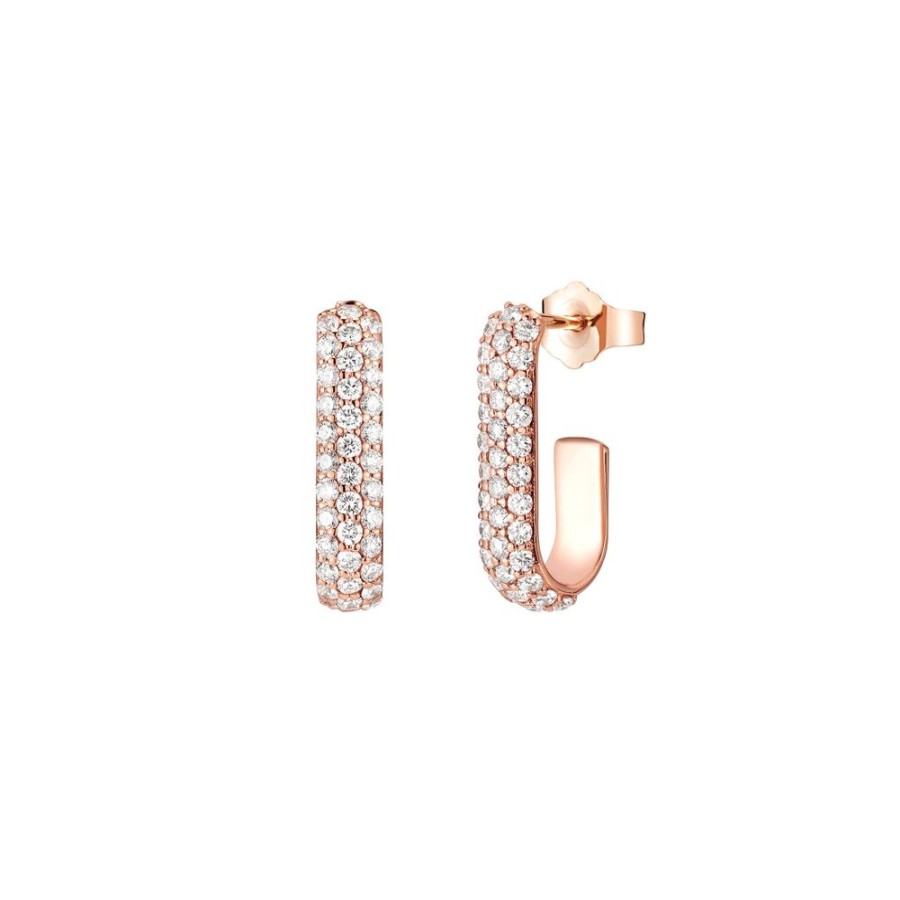 Jewelry Carbon & Hyde | Xl Diamond Pin Hoops - Rose Gold