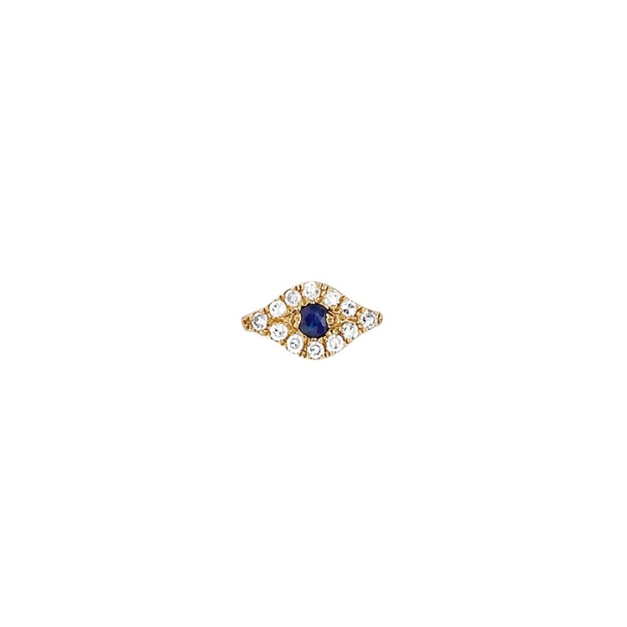 Jewelry EF Collection | Diamond Evil Eye Stud - Sapphire