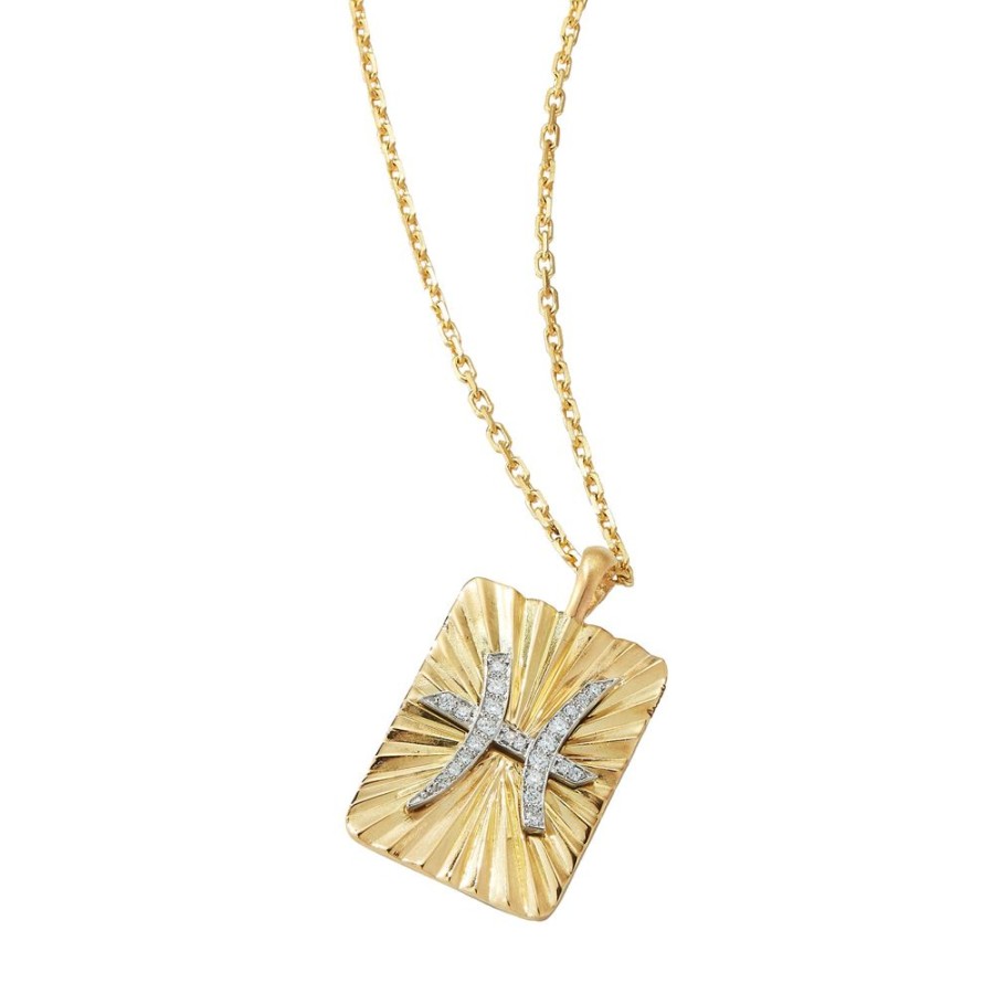 Jewelry David Webb | Zodiac Pisces Pendant Necklace - Diamond